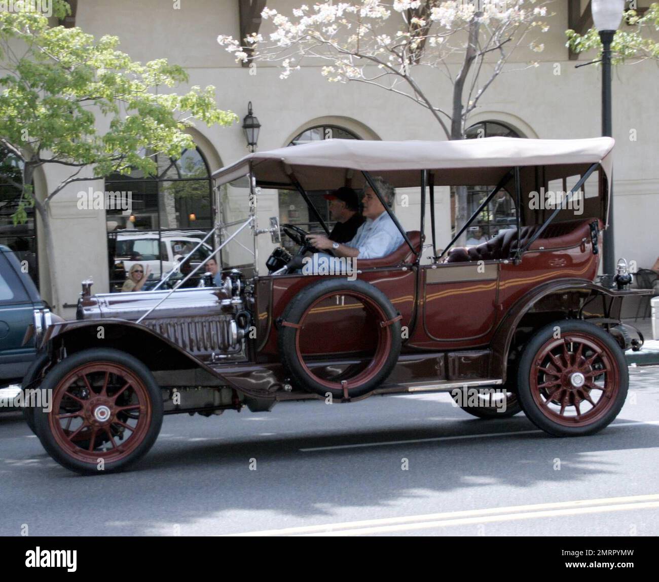 Exclusive!! Jay Leno takes a spin in one of his vintage cars. Burbank