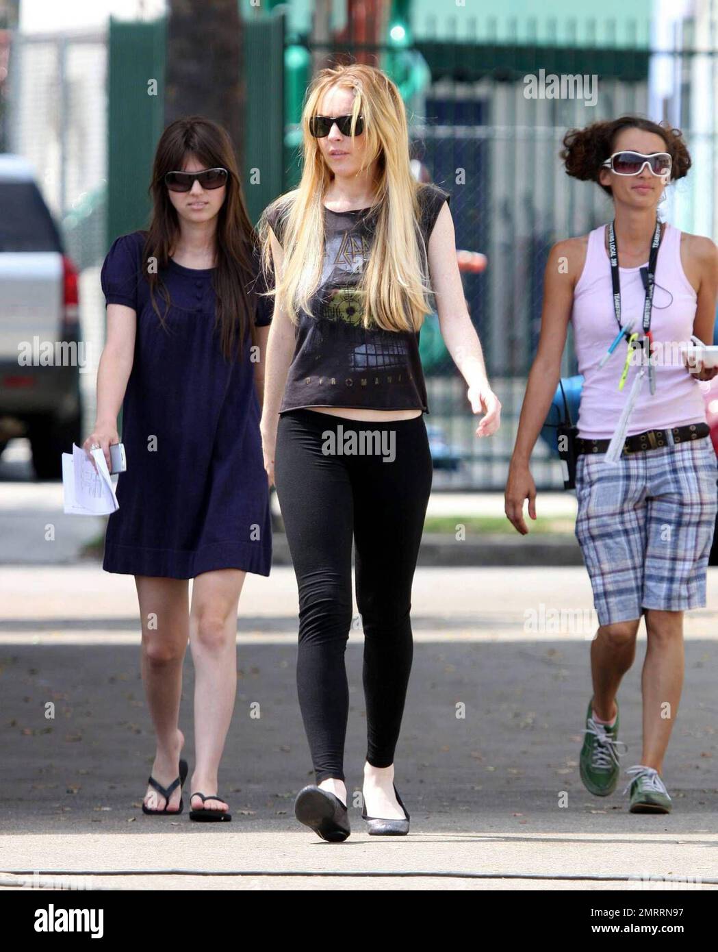 Exclusive!! Lindsay Lohan rocks a vintage Def Leppard rock 'n' roll t