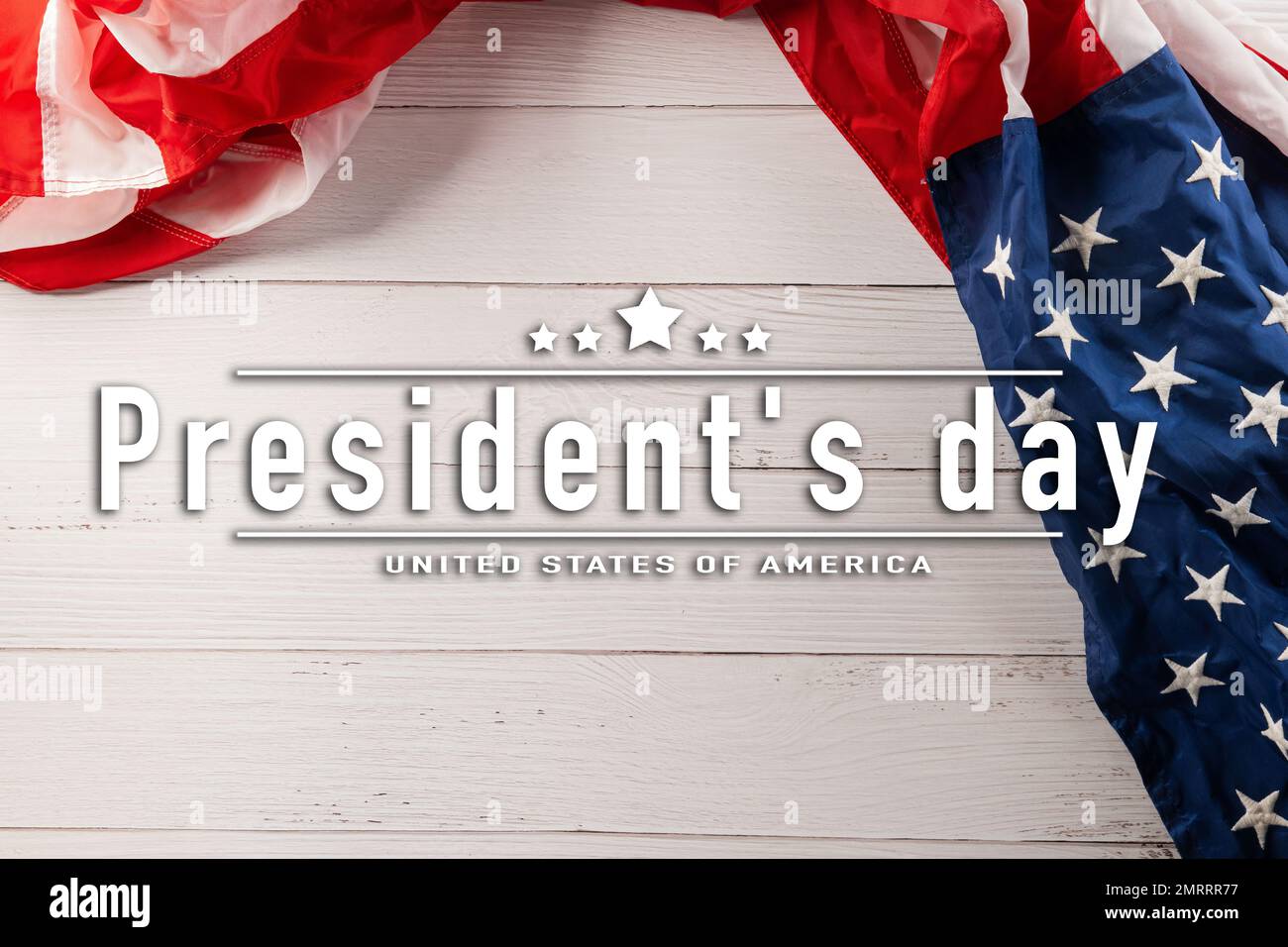 USA flag for Memorial day on abstract white wood background Stock Photo ...