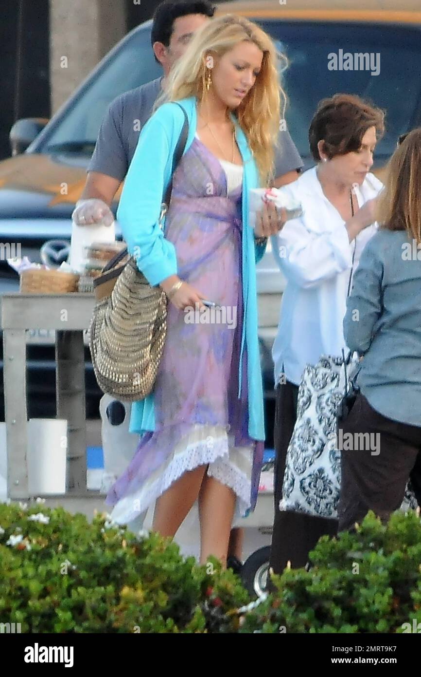 Blake Lively films a scene for her new movie Savages. The actress was