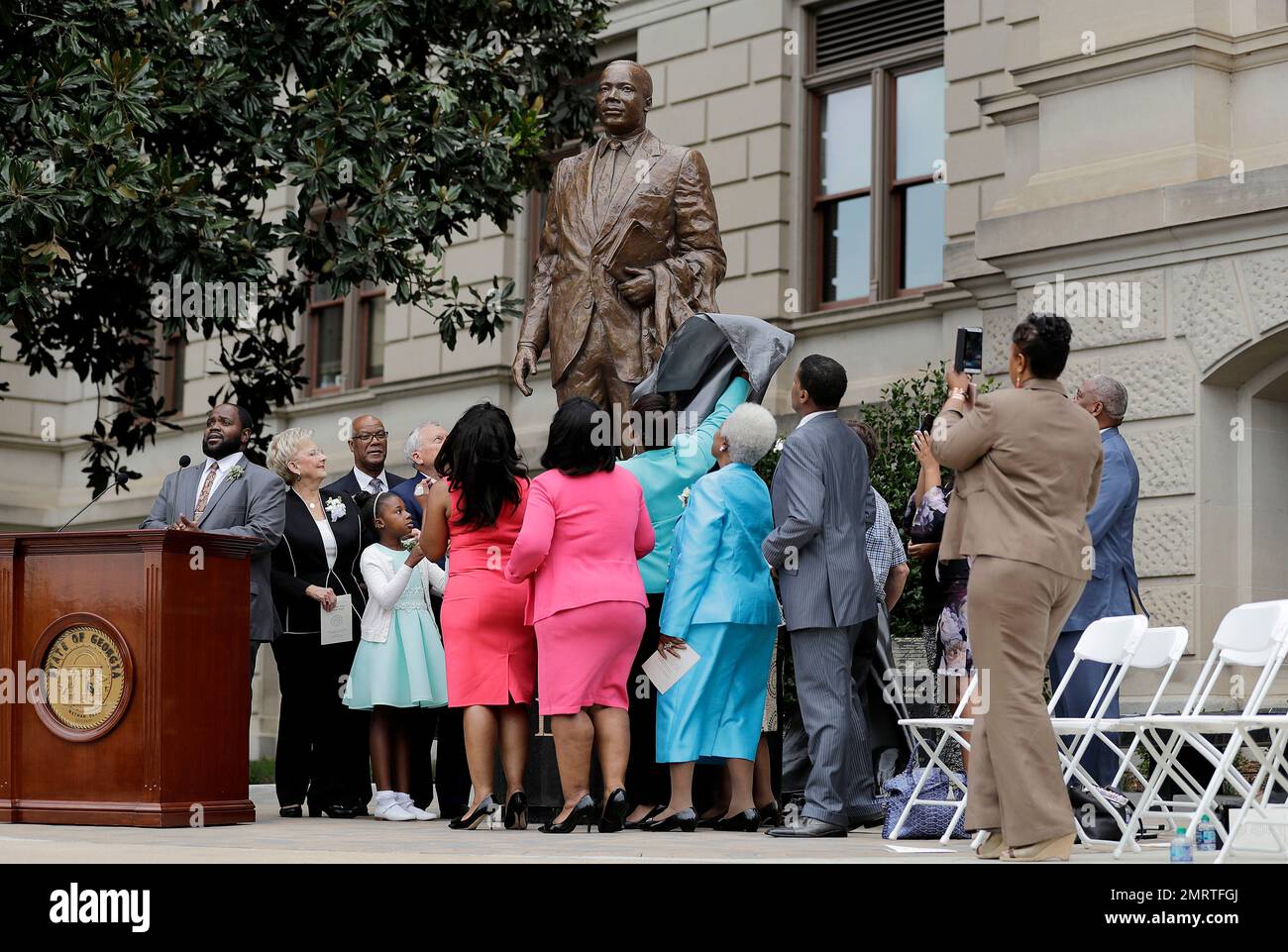 A statue paying tribute to civil rights leader Martin Luther King Jr ...