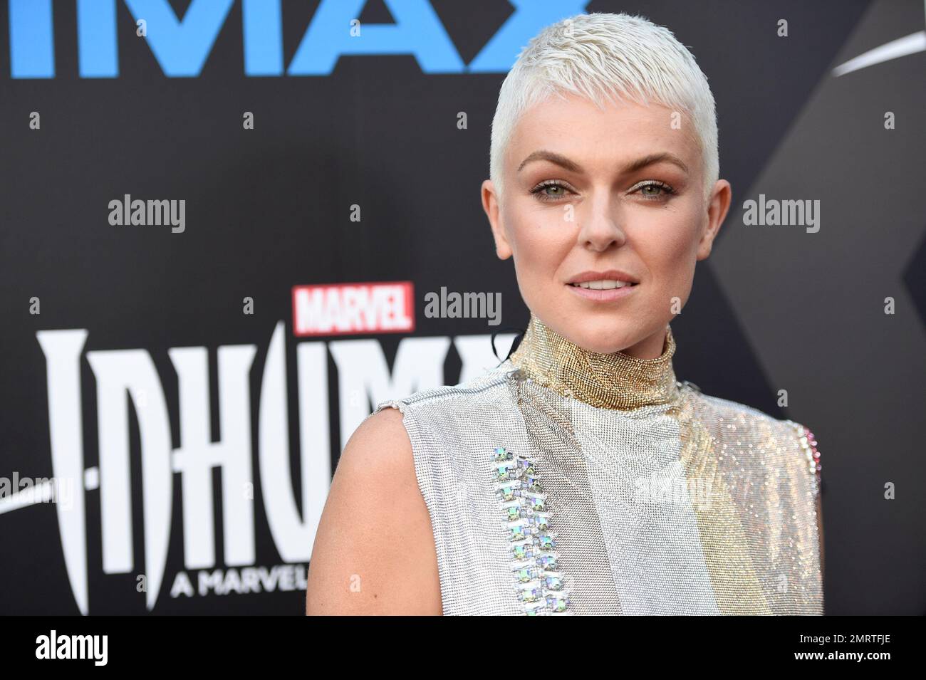 Serinda Swan arrives at the world premiere of "Inhumans" at Universal