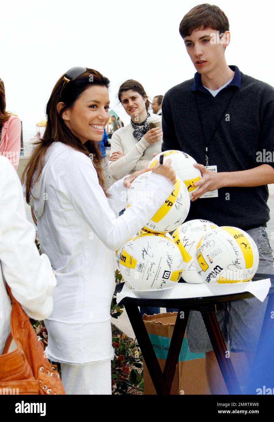 Eva Longoria participates in the Spike for HOPE celebrity beach volleyball match in conjunction with the 2007 AVP Pro Beach Volleyball Crocs Tour at the Toyota Hermosa Beach Open, to benefit Padres Contra El Cancer. Other celebrity participants were: Amaury Nolasco, Mario Lopez, Cristian De La Fuente, Matt Cedeno, Yancey Arias, Gabrielle Reese, Laird Hamilton, Monica Seles, Valery Ortiz, Page Kennedy. Hermosa Beach, Calif. 5/20/07. Stock Photo