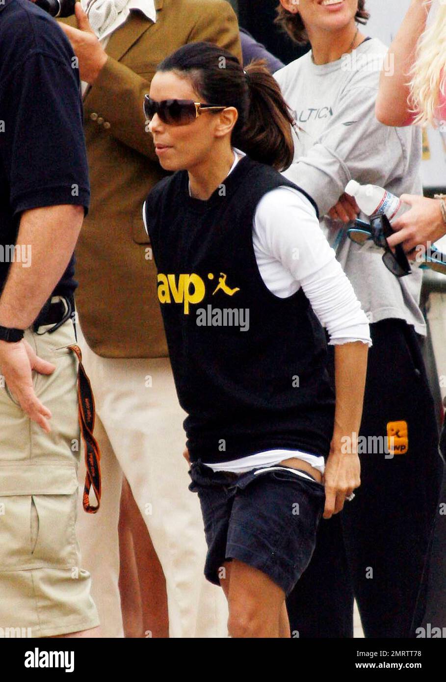 Eva Longoria participates in the Spike for HOPE celebrity beach volleyball match in conjunction with the 2007 AVP Pro Beach Volleyball Crocs Tour at the Toyota Hermosa Beach Open, to benefit Padres Contra El Cancer. Other celebrity participants were: Amaury Nolasco, Mario Lopez, Cristian De La Fuente, Matt Cedeno, Yancey Arias, Gabrielle Reese, Laird Hamilton, Monica Seles, Valery Ortiz and Page Kennedy. Hermosa Beach, Calif. 5/20/07. Stock Photo