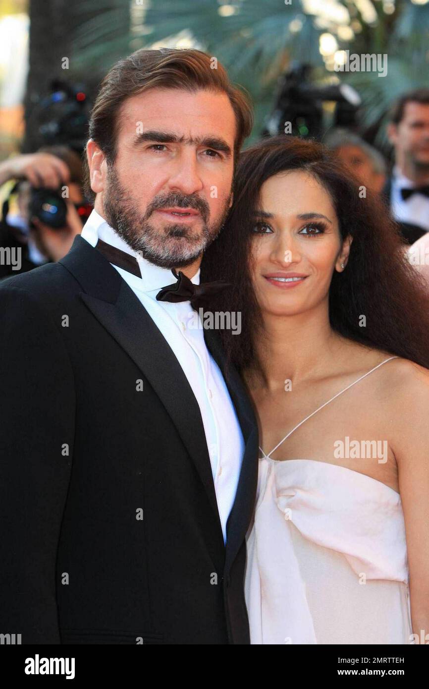 Eric Cantona and wife Rachida Brakni attends the premiere of "Looking