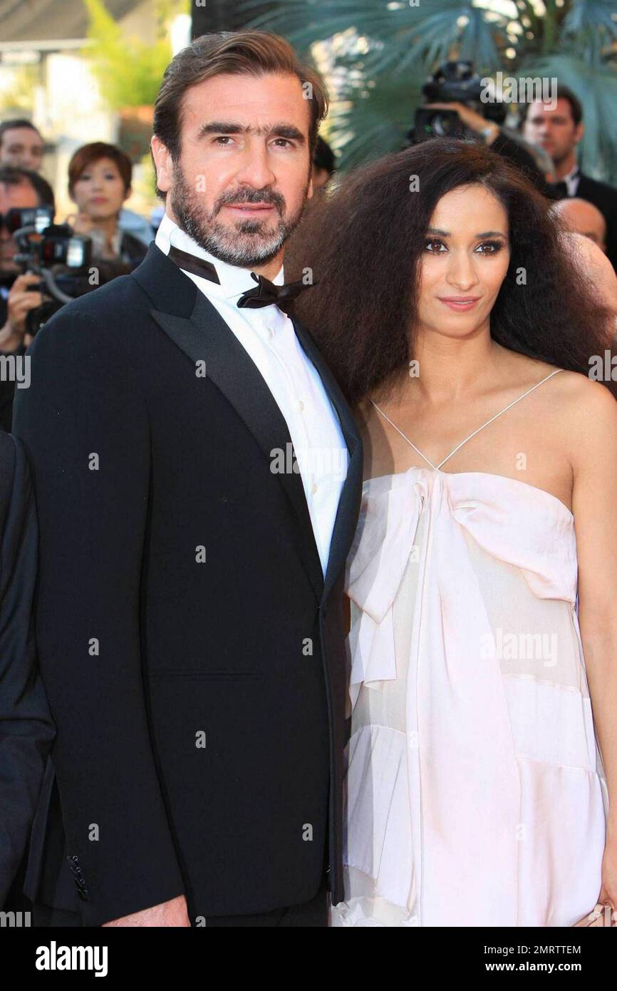 Eric Cantona and wife Rachida Brakni attends the premiere of "Looking