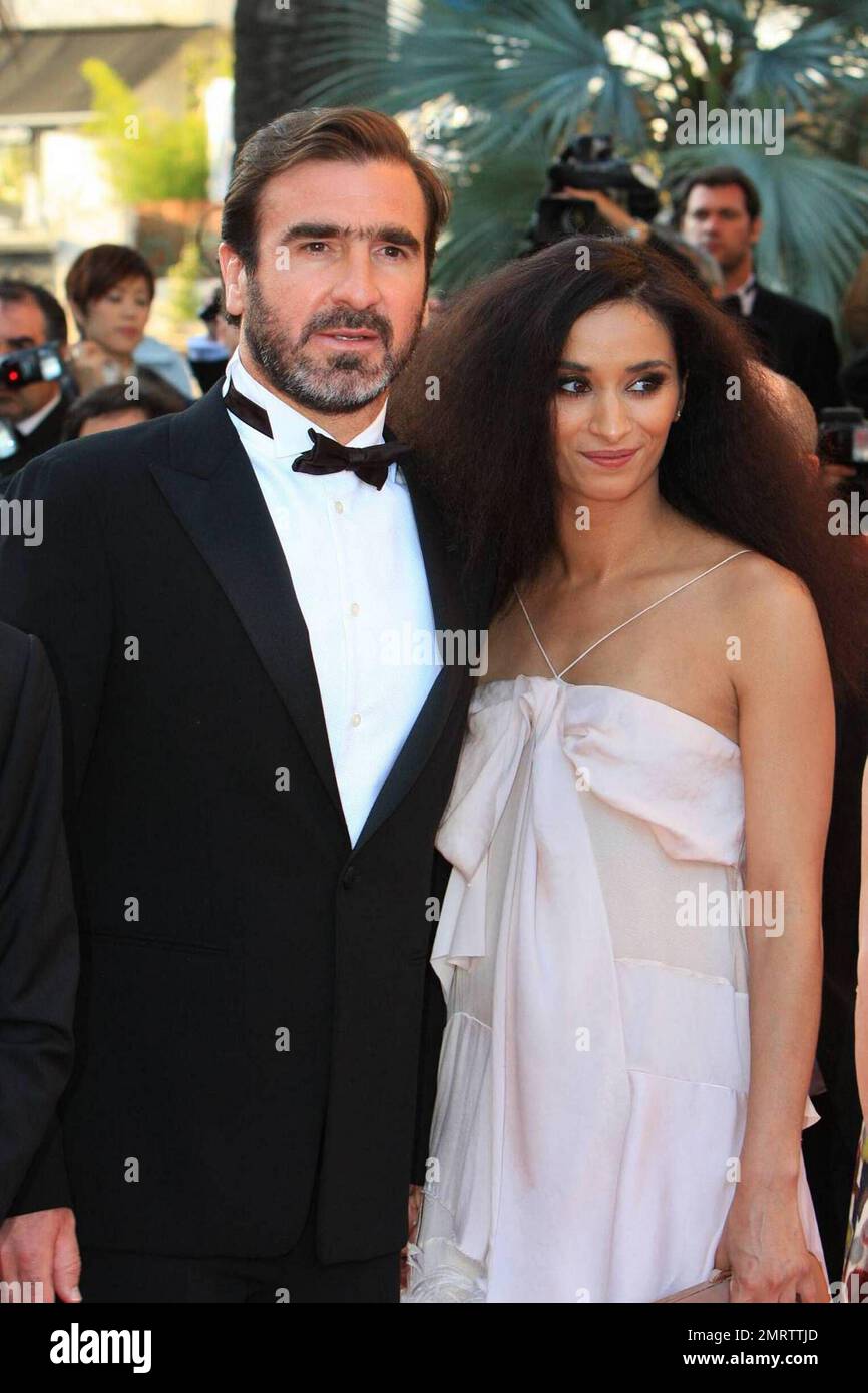 Eric Cantona and wife Rachida Brakni attends the premiere of "Looking