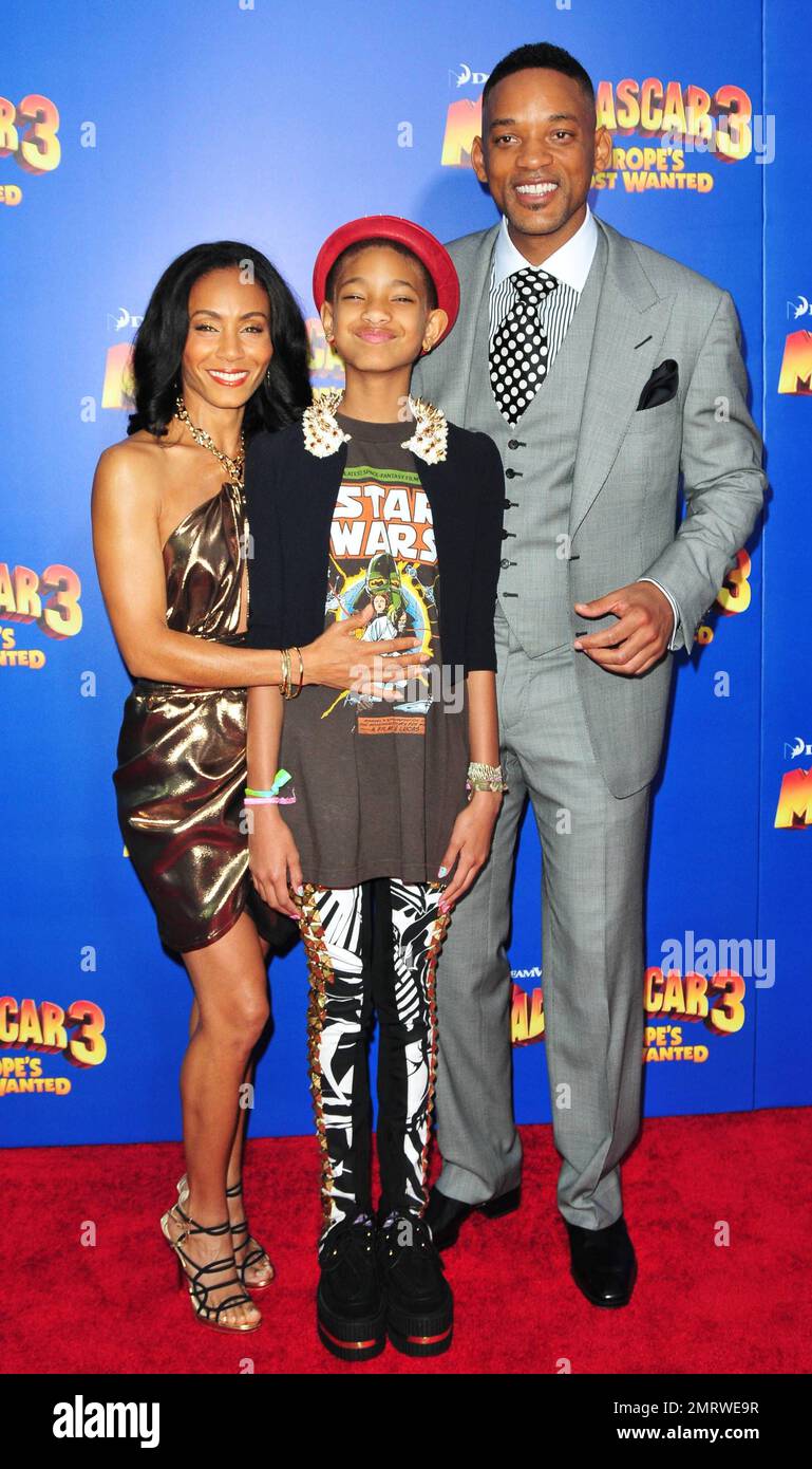 Jada Pinkett Smith, Willow Smith and Will Smith at the "Madagascar 3 ...