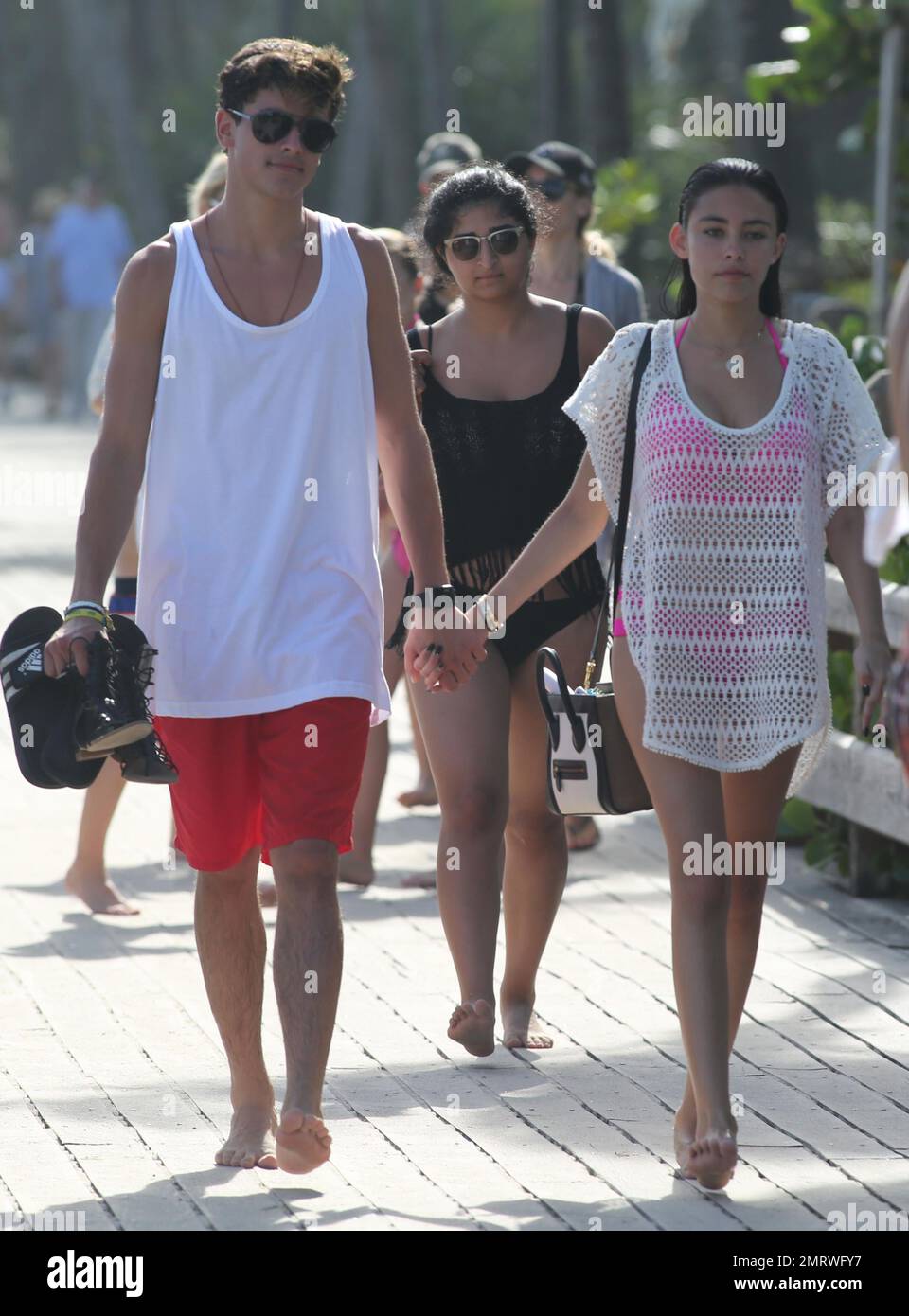 Madison Beer and her boyfriend Jack Gilinsky spotted at the beach in Miami, Florida. 29th