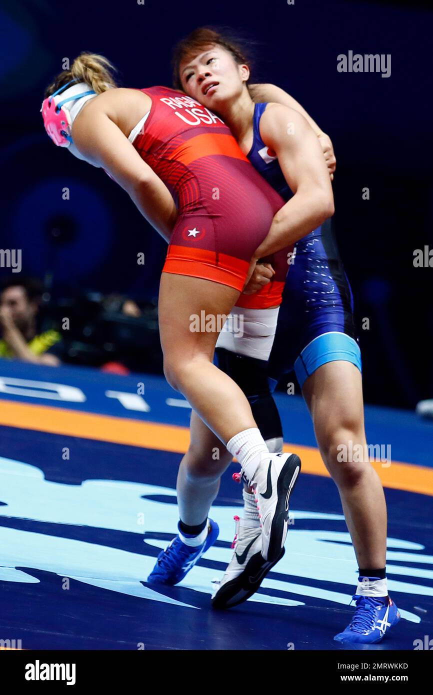 Risako Kawai of Japan, right, and Allison Mackenzie Ragan of U.S
