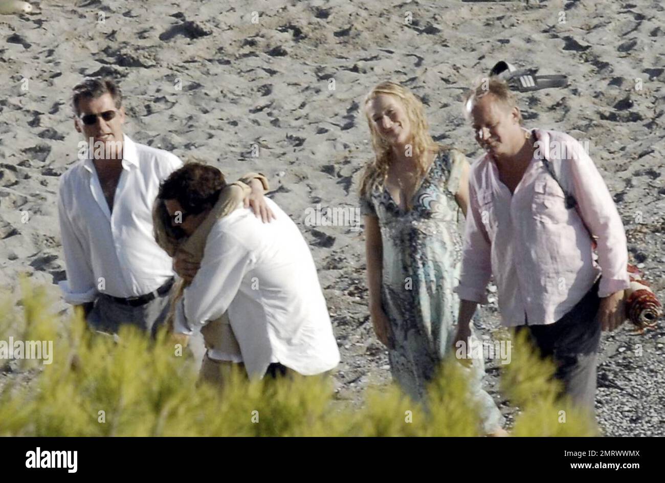 Pierce Brosnan Meryl Streep Colin Firth Stellan Skarsgard And Amanda Seyfried Filming Mamma