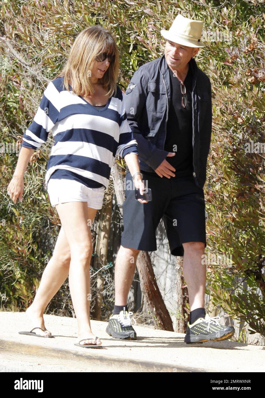 'Deal or No Deal' host Howie Mandel enjoys Labor Day Weekend by taking a stroll with his wife Terry Soil around his Malibu neighborhood. Malibu, CA. 4th September 2011.    . Stock Photo