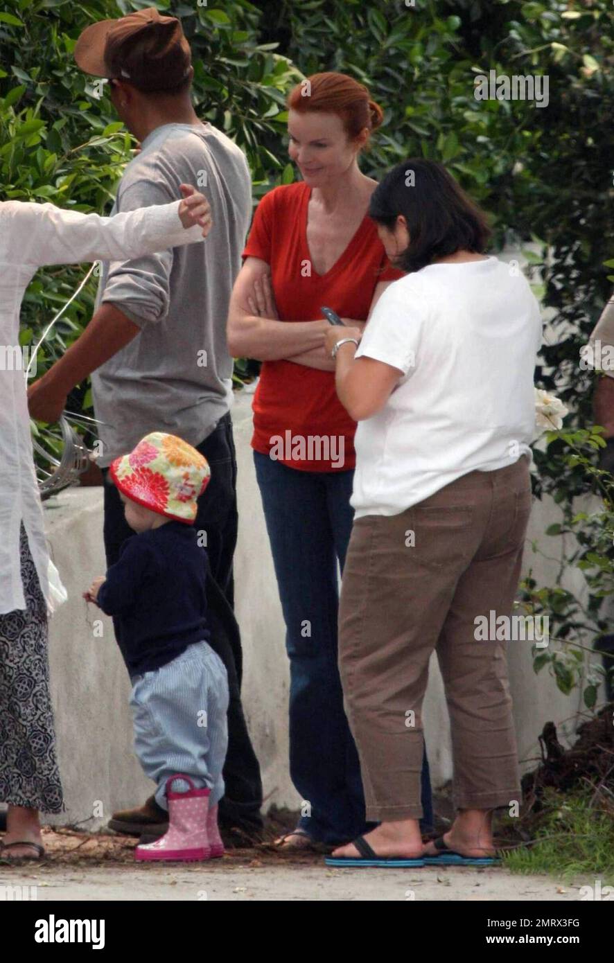 EXCLUSIVE!! Actress Marcia Cross was seen landscaping her front yard