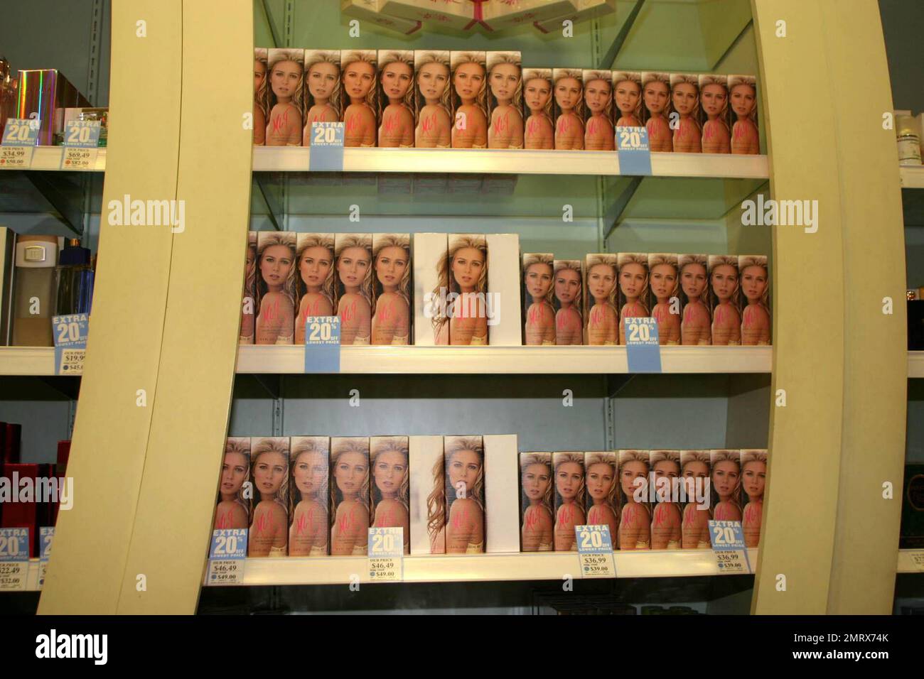 Maria Sharapova launches her new signature fragrance under her own name at Aventura Mall, Miami the day after being knocked out of the Nasdaq 100 Open. 4/2/06 Stock Photo