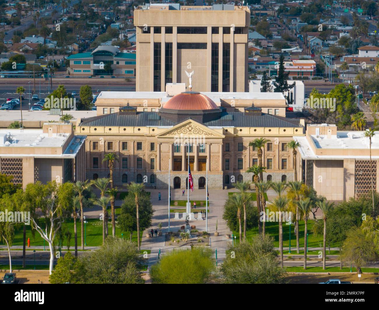 Arizona State Capitol, State Senate and House of Representatives building aerial view in city of Phoenix, Arizona AZ, USA. Stock Photo