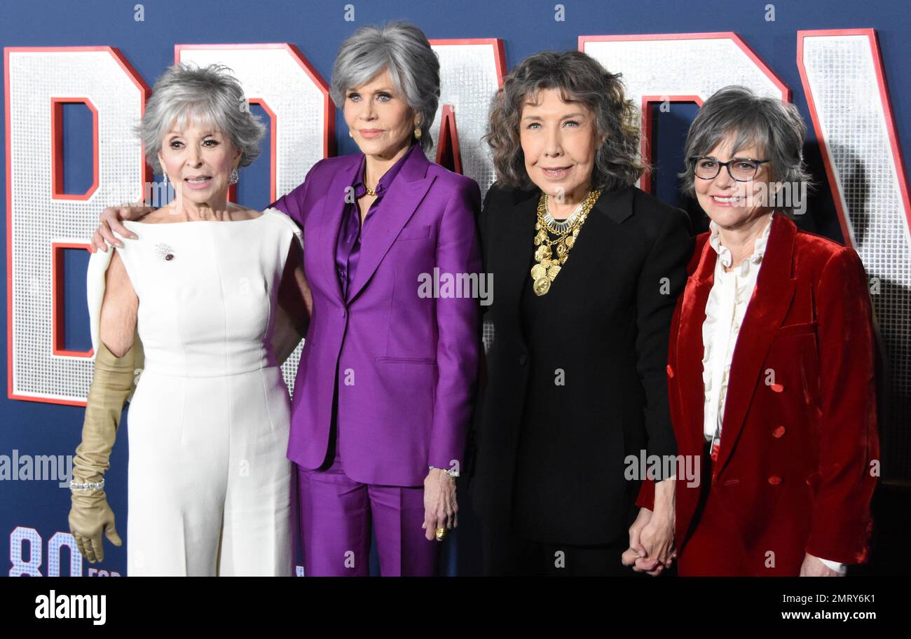 Los Angeles, California, USA 31st January 2023 (L-R) Actress Rita Morena,  Actress Jane Fonda, Actress Lily Tomlin and Actress Sally Field attend the  Los Angeles Premiere Screening of Paramount Pictures' 80 for