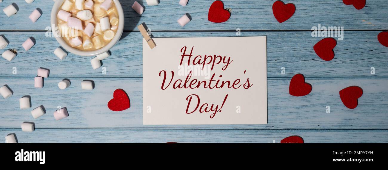 HAPPY VALENTINES DAY text Banner Romantic Valentine day Greeting