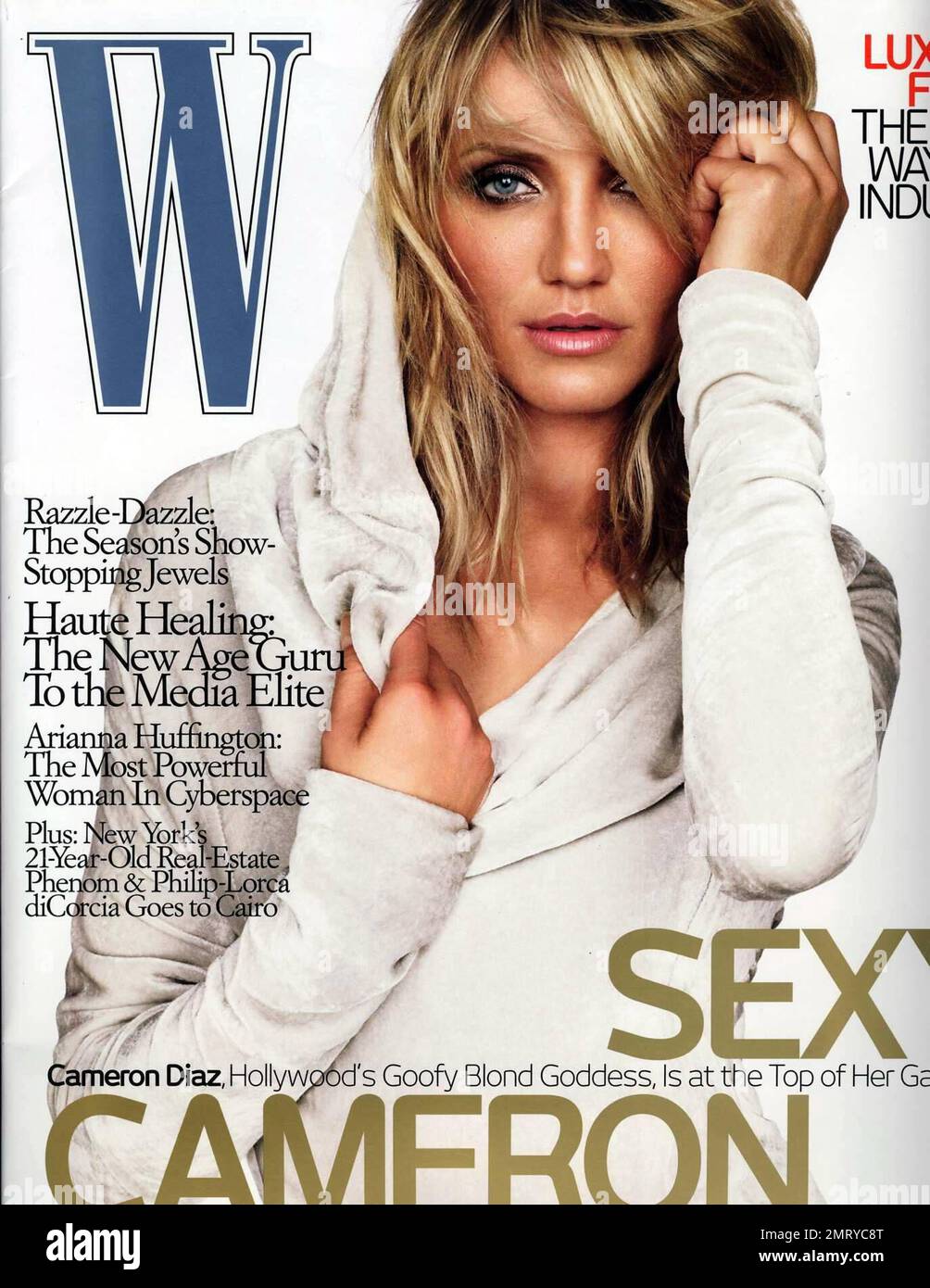 Cameron Diaz on the cover of W Magazine, Miami Beach, FL, 4/29/08 Stock  Photo - Alamy, image size:1004x1390