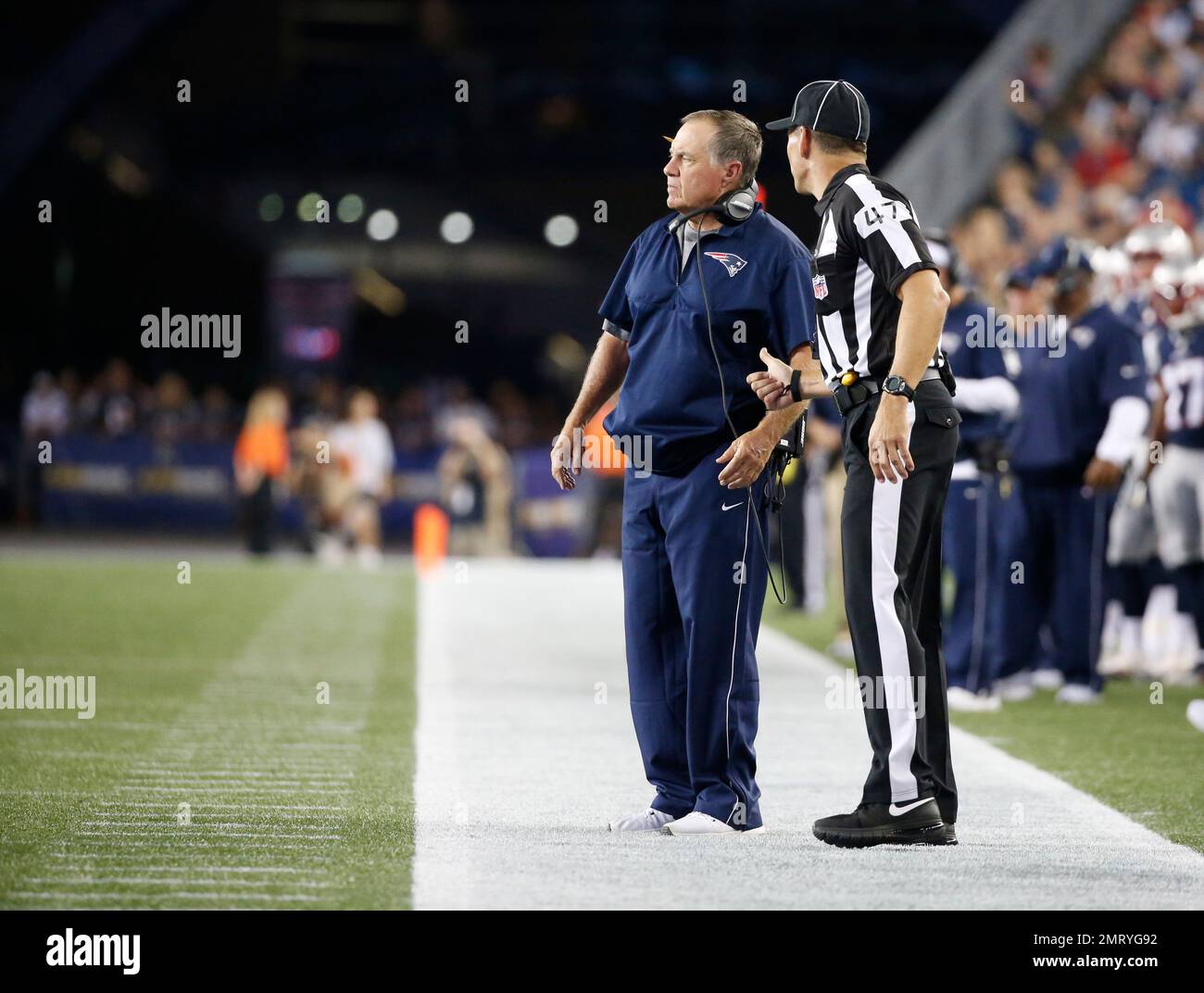 Line judge Tim Podraza (47) during an NFL football game between the Los  Angeles Chargers and the Dallas Cowboys Sunday, Sept. 19, 2021, in  Inglewood, Calif. (AP Photo/Kyusung Gong Stock Photo - Alamy