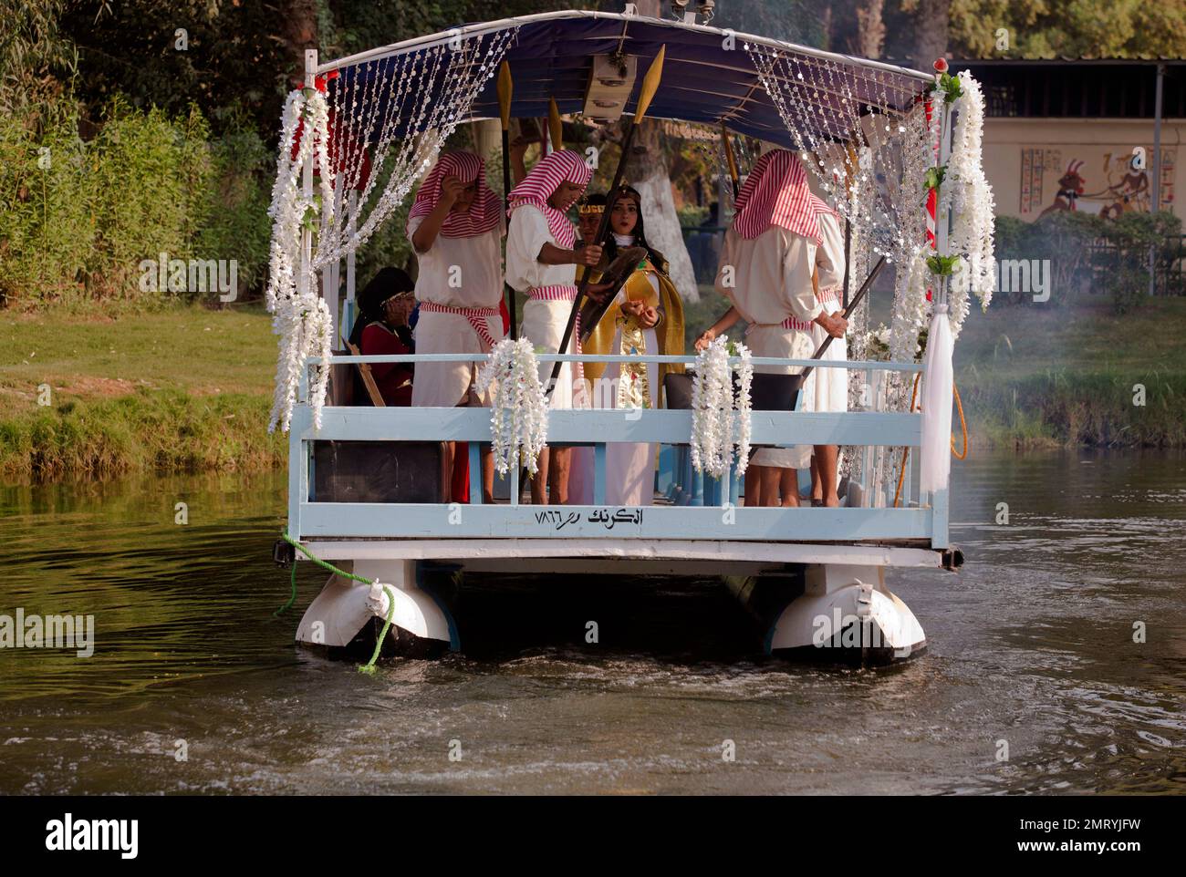 actors-working-at-the-pharaonic-village-perform-a-nile-parade-of-the