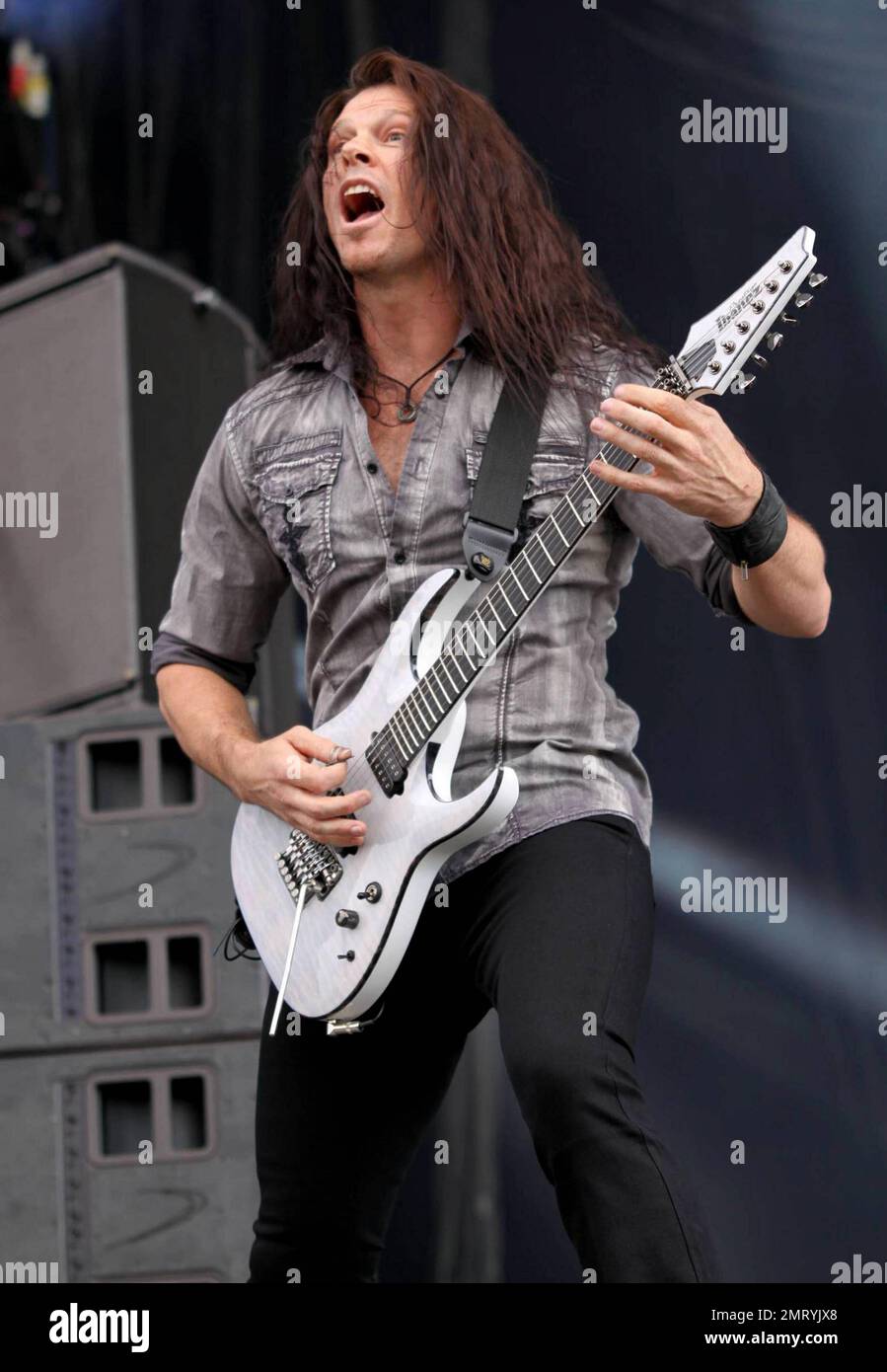 Chris Broderick of the American heavy metal band Megadeth performs live