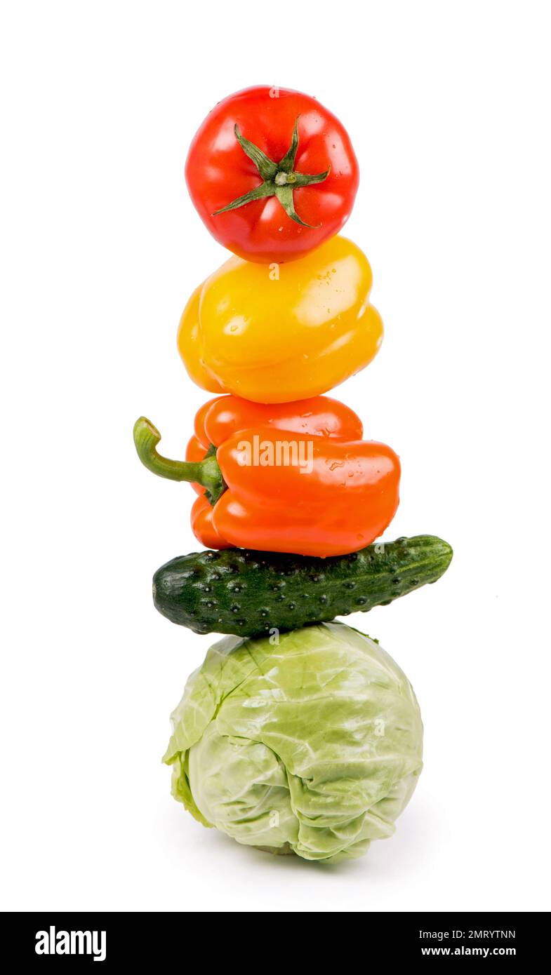 fresh vegetables on the white background Stock Photo - Alamy