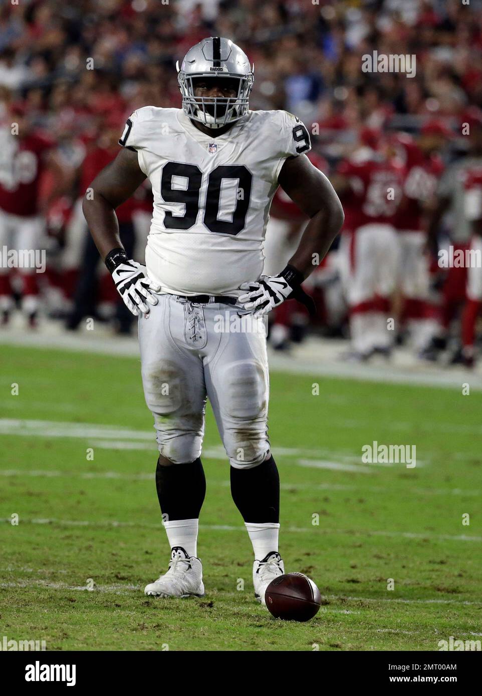 Oakland Raiders defensive tackle Treyvon Hester (90) during an NFL  preseason football game against the Arizona Cardinals, Saturday, Aug. 12,  2017, in Glendale, Ariz. (AP Photo/Rick Scuteri Stock Photo - Alamy