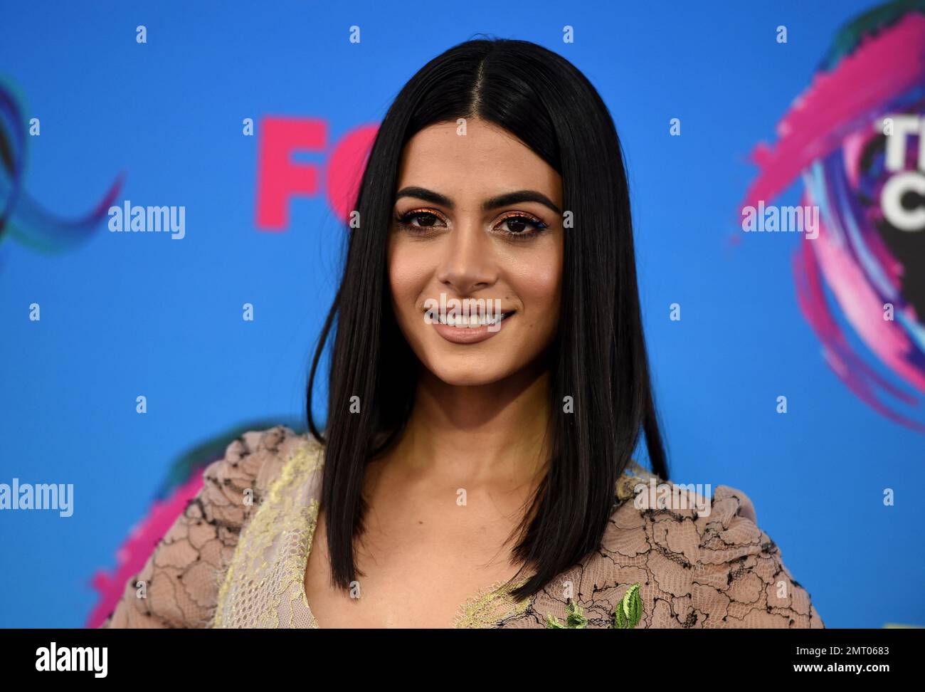 Emeraude Toubia arrives at the Teen Choice Awards at the Galen Center
