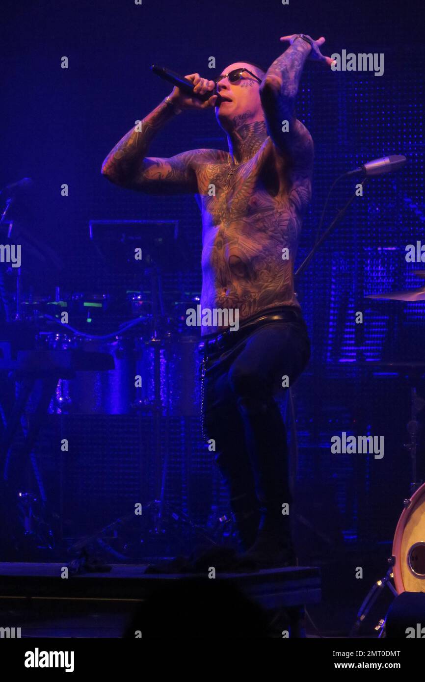 Trace Cyrus and his band Metro Station open for Mylie Cyrus at the Wiltern. Los Angeles, CA