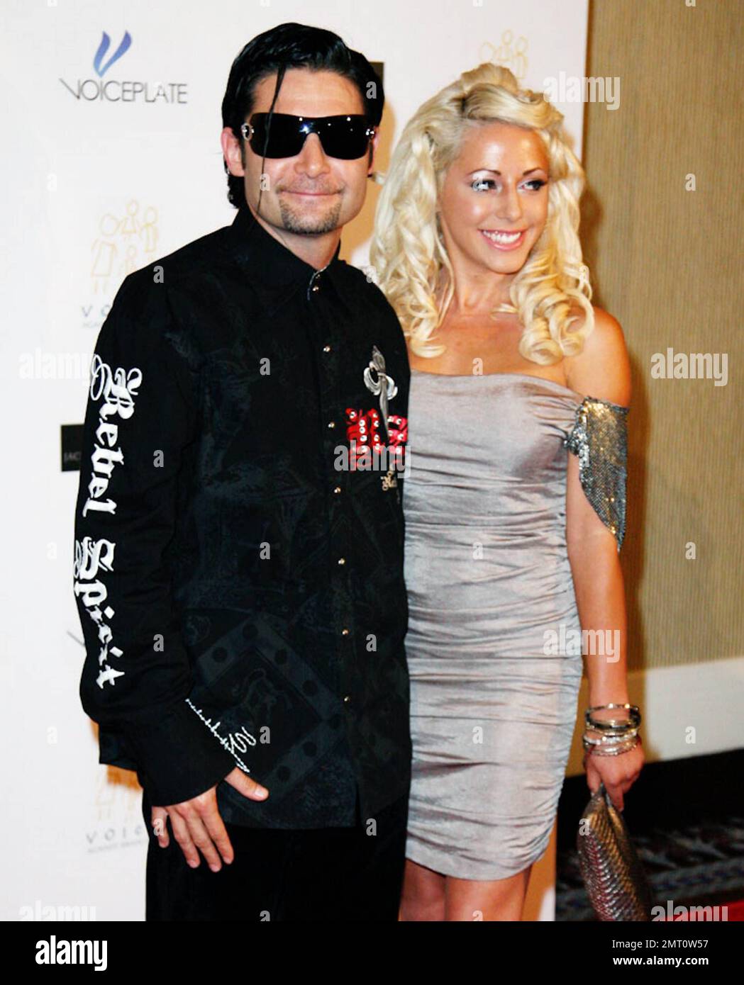 Corey Feldman and his girlfriend arrive at the Beverly Hilton Hotel for