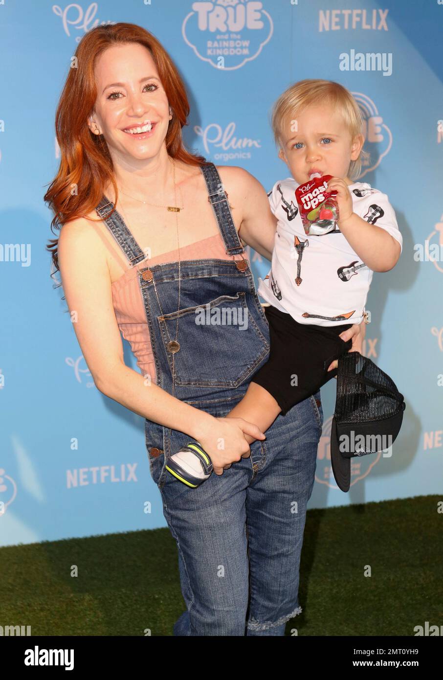 Amy Davidson, left, and son Lennox Sawyer Lockwood arrive at the(01)