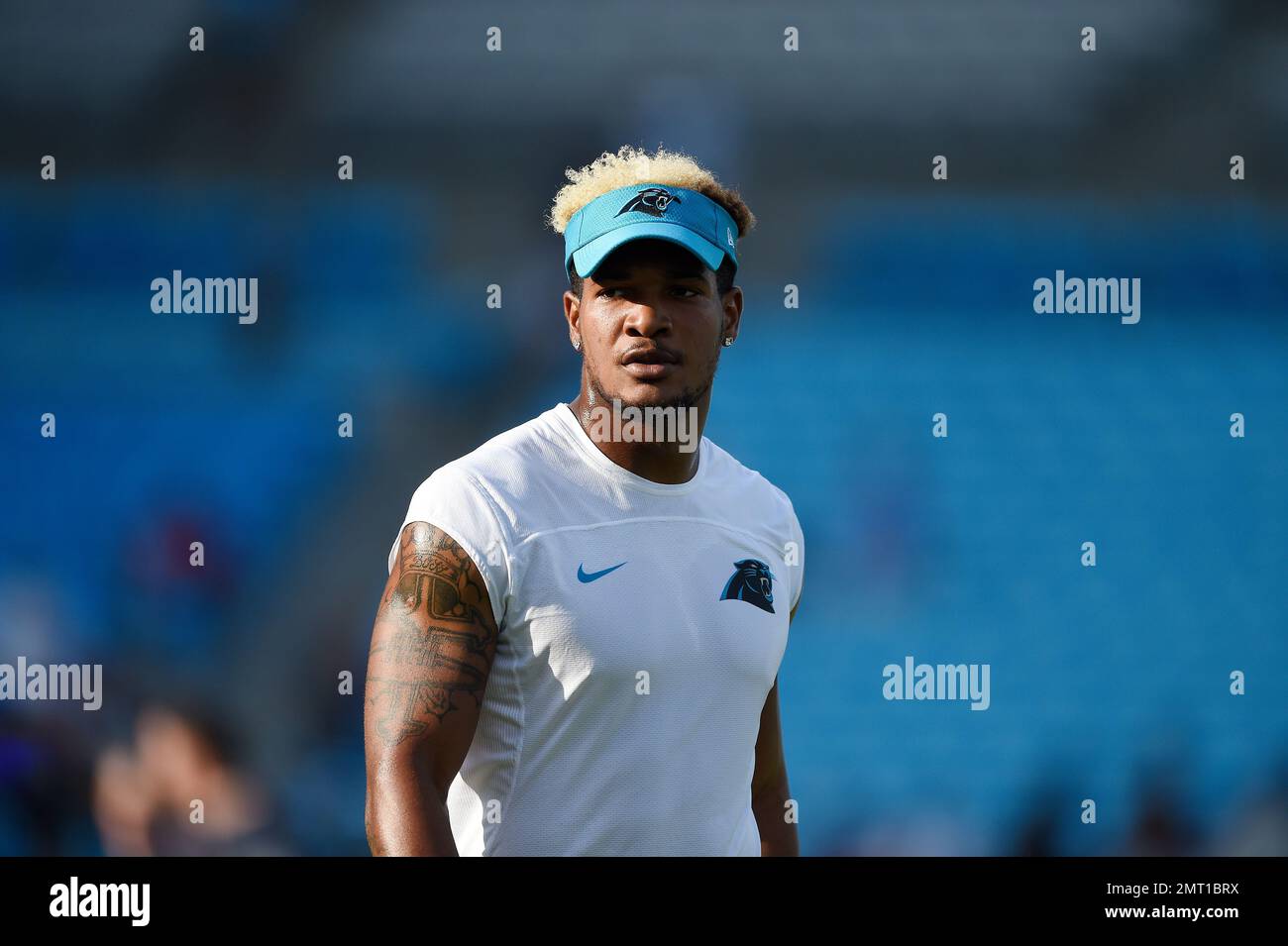 Carolina Panthers wide receiver Steve Smith (89) is shown before the start  of an NFL football game against the New England Patriots in Charlotte, NC,  Monday, Nov. 18, 2013. (AP Photo/Mike McCarn