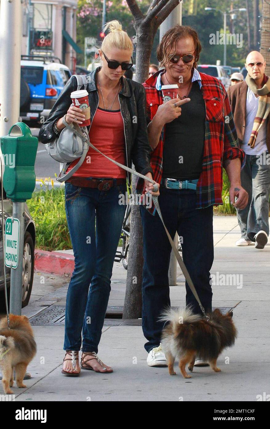 EXCLUSIVE!! Mickey Rourke and his new girlfriend go for coffee in ...