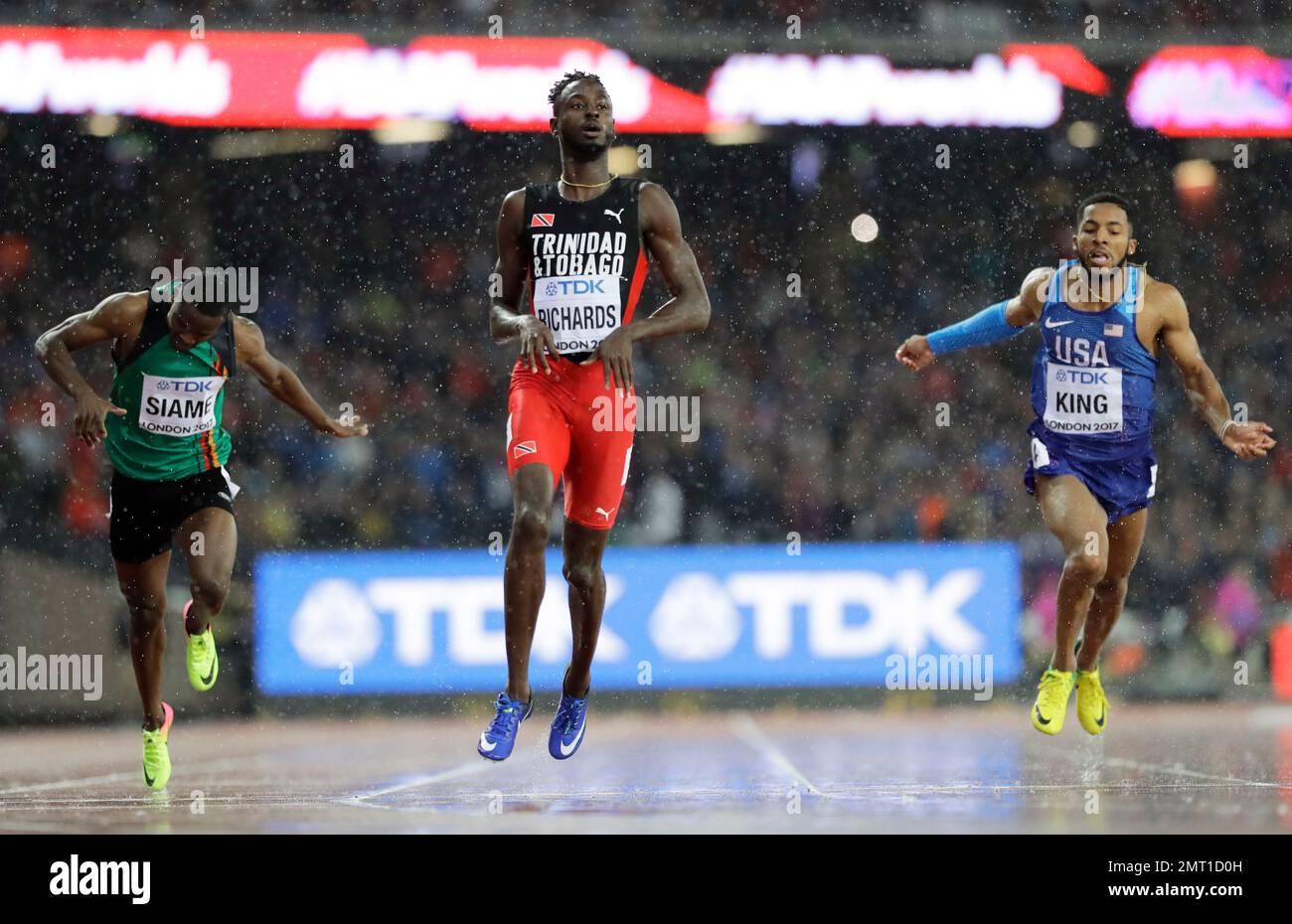 Zambia's Sydney Siame, Trinidad and Tobago's Jereem Richards and United