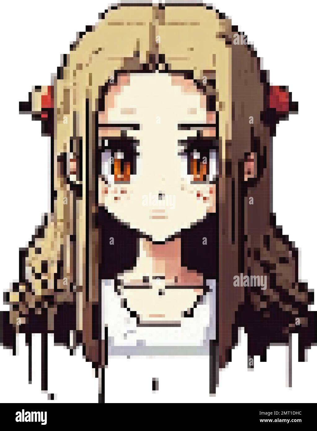 Pixel Art Anime Girl Stock Vector Illustration and Royalty Free Pixel Art  Anime Girl Clipart