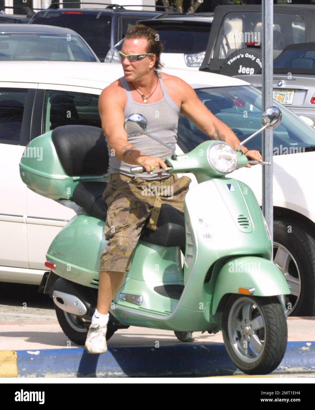 Exclusive!! Mickey Rourke braves the daylight to have a smoke and a ...