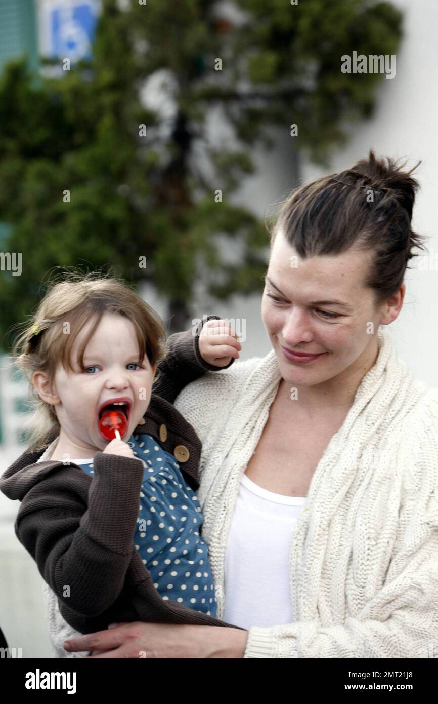 Milla Jovovich spends some quality time with daughter Ever while out