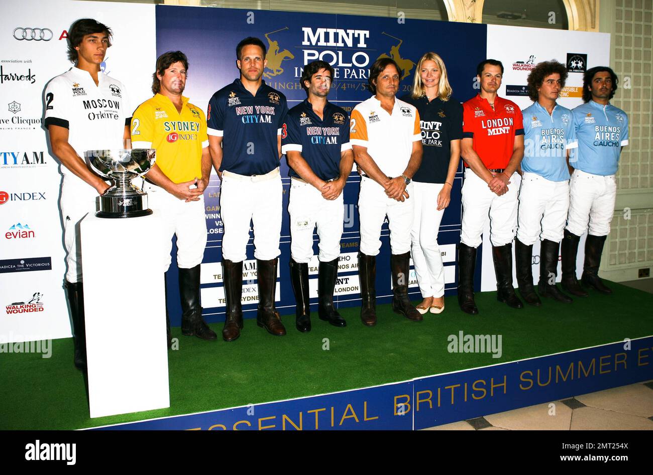 Jodie Kidd and boyfriend Andrea Vianini launch MINT Polo in the Park at The Hurlingham Club in London, UK. 5/10/11. Stock Photo