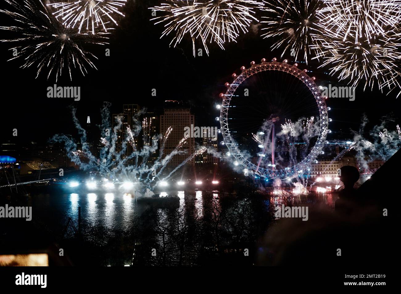 New Year celebrations at Whitehall Court rooftop light up the London
