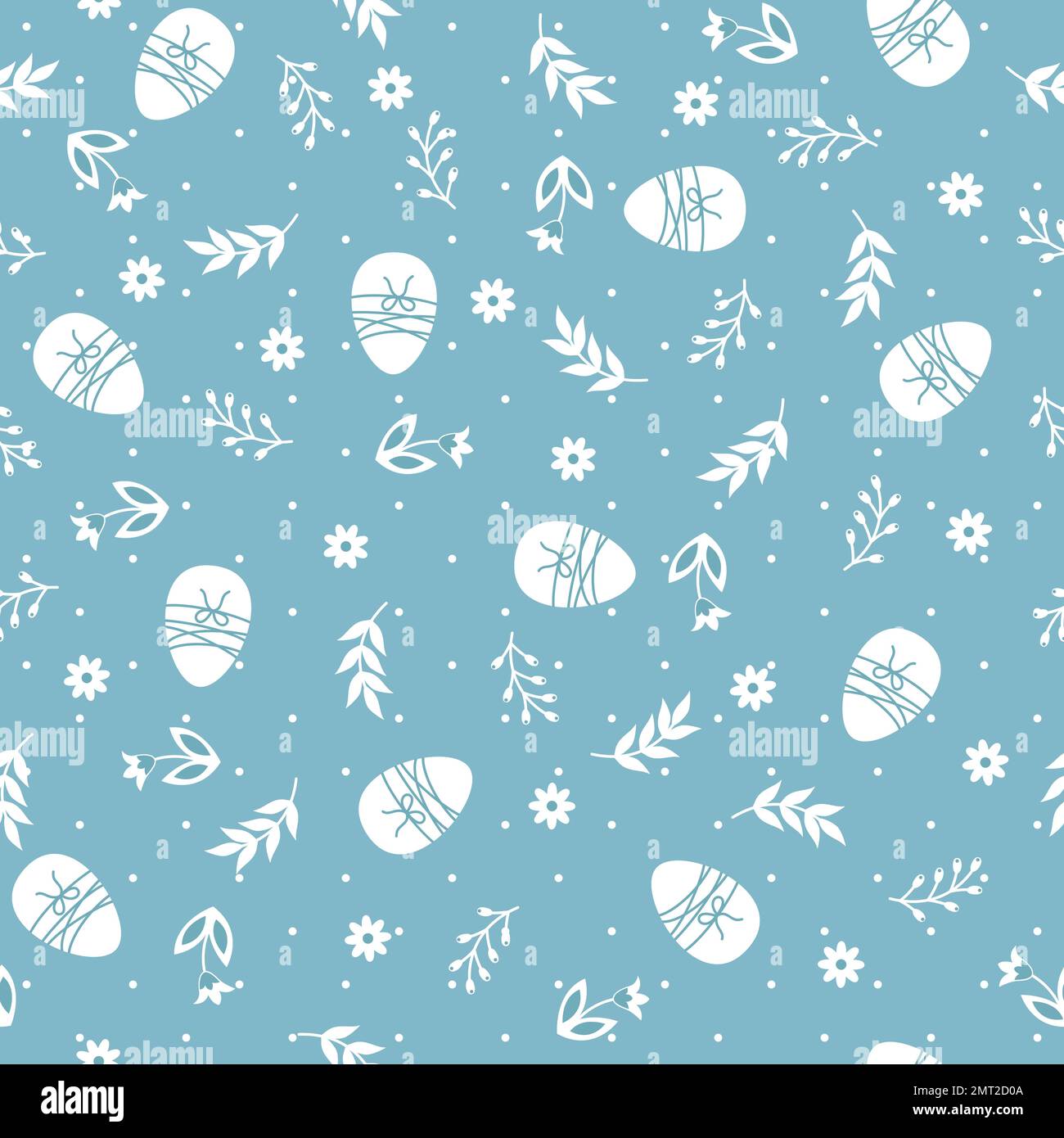 Lovely easter seamless pattern, cute doodle eggs, great for textiles, banners, wallpaper, wrapping Stock Vector