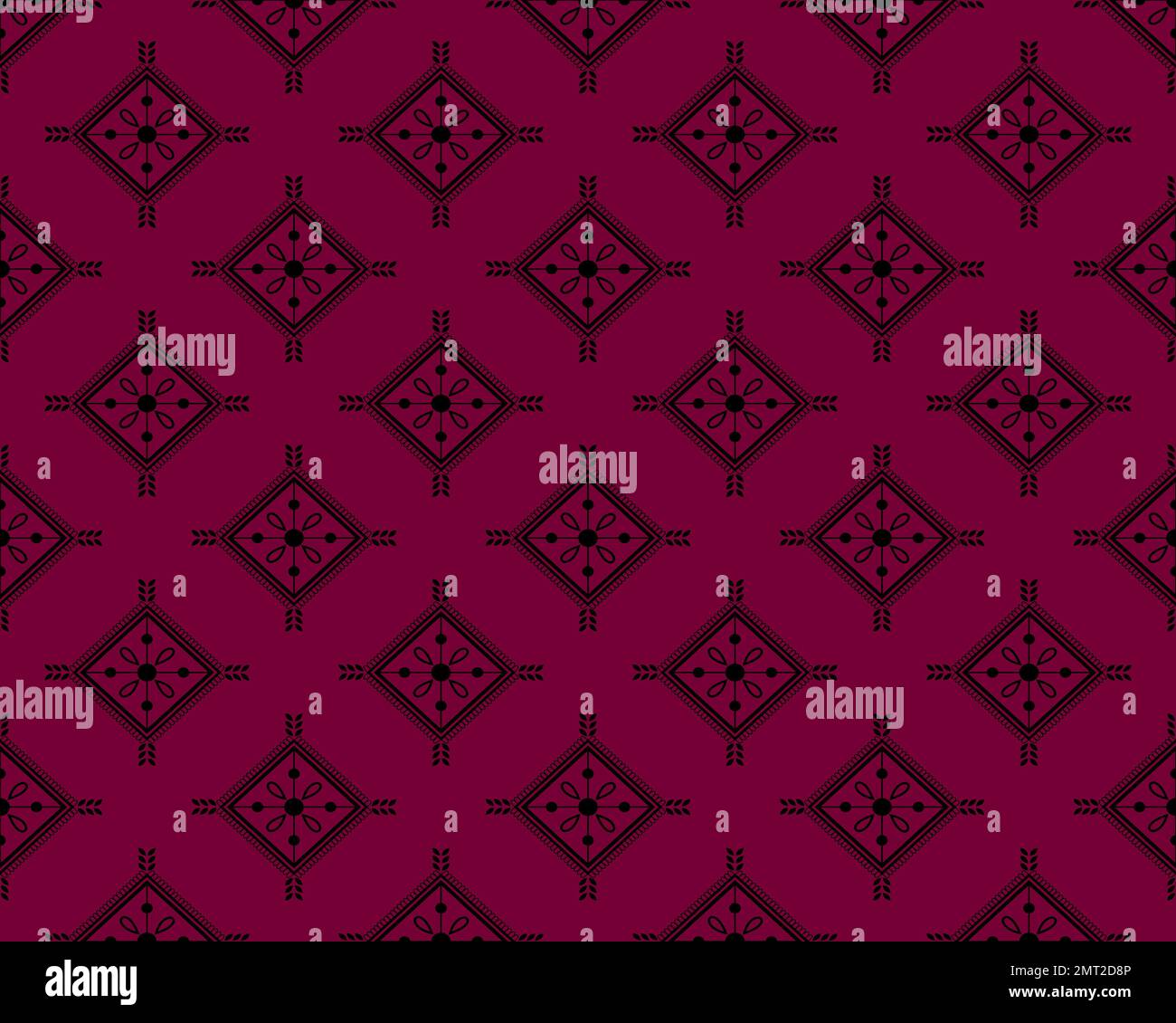 ETHNIC STYLE SEAMLESS PATTERN, PURPLE AND BLACK TRIANGLE SHAPE PATTERN DESIGN, TRIBAL PATTERN Stock Photo