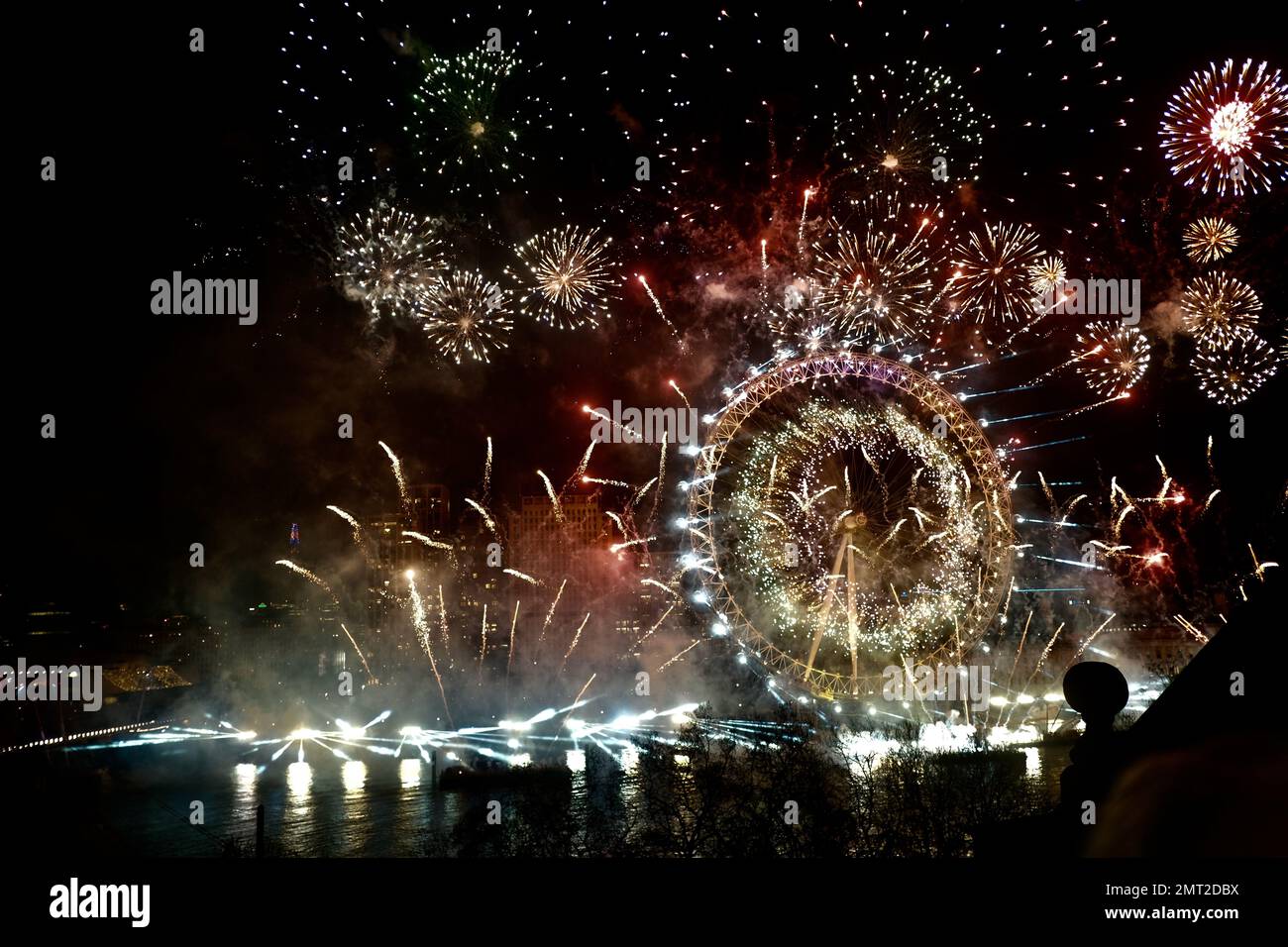 New Year celebrations at Whitehall Court rooftop light up the London