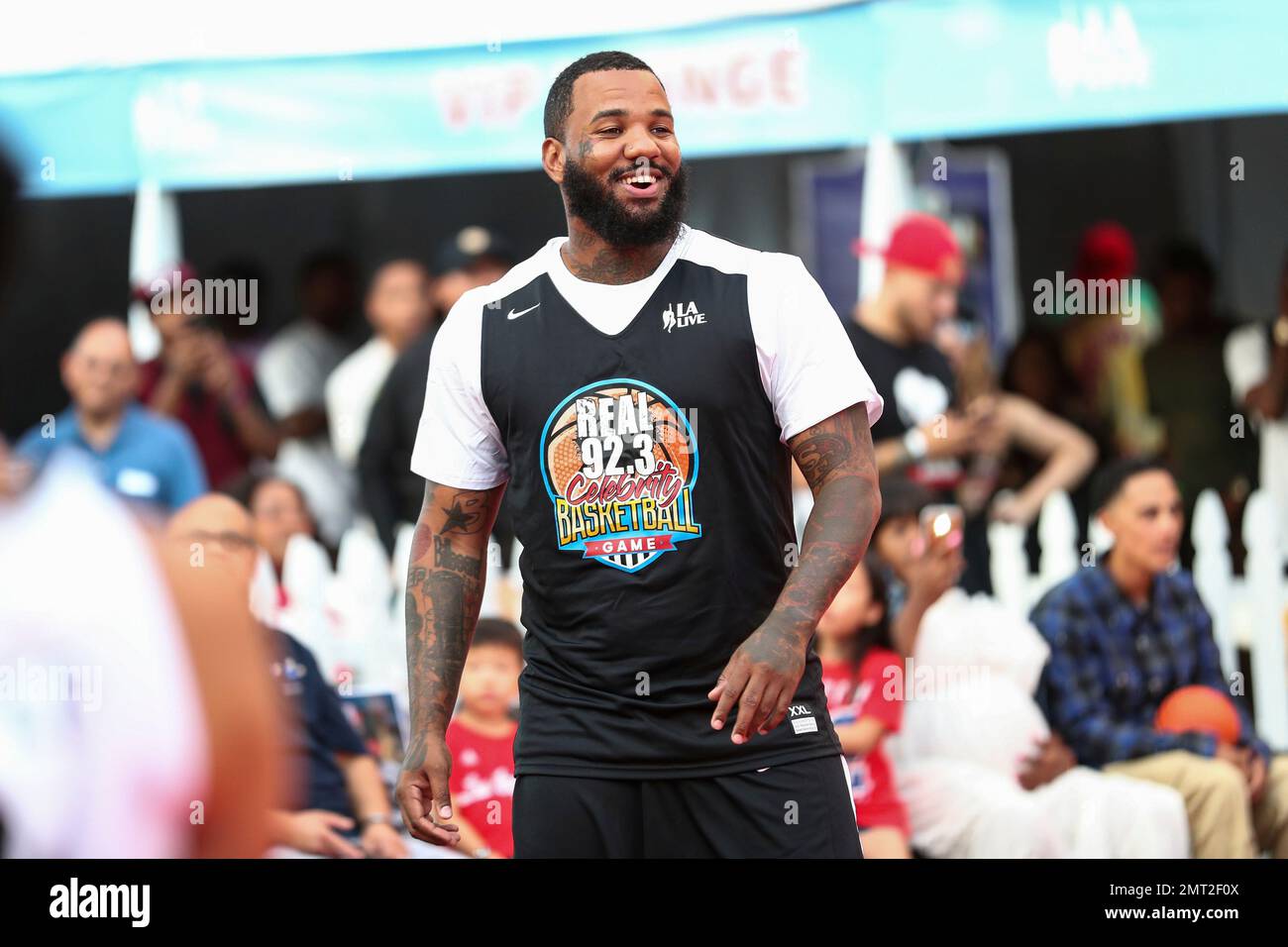 The Game attends the 2017 Nike Basketball 3ON3 Tournament: Celebrity  Basketball Game held at L.A. Live on Friday, Aug. 4, 2017, in Los Angeles.  (Photo by John Salangsang/Invision/AP Stock Photo - Alamy