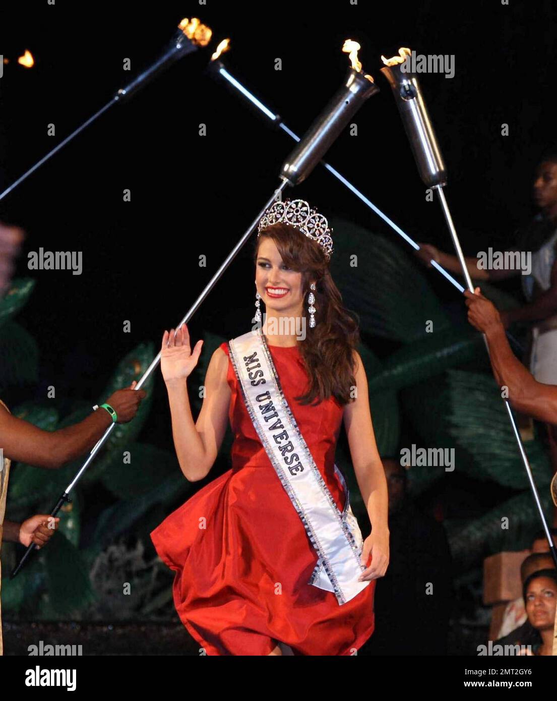 - Stefania Fernandez makes a grand entrance to the Coronation Ball after the Miss Universe pageant at Atlantis on Paradise Island in the Bahamas. 8/23/09.  . Stock Photo