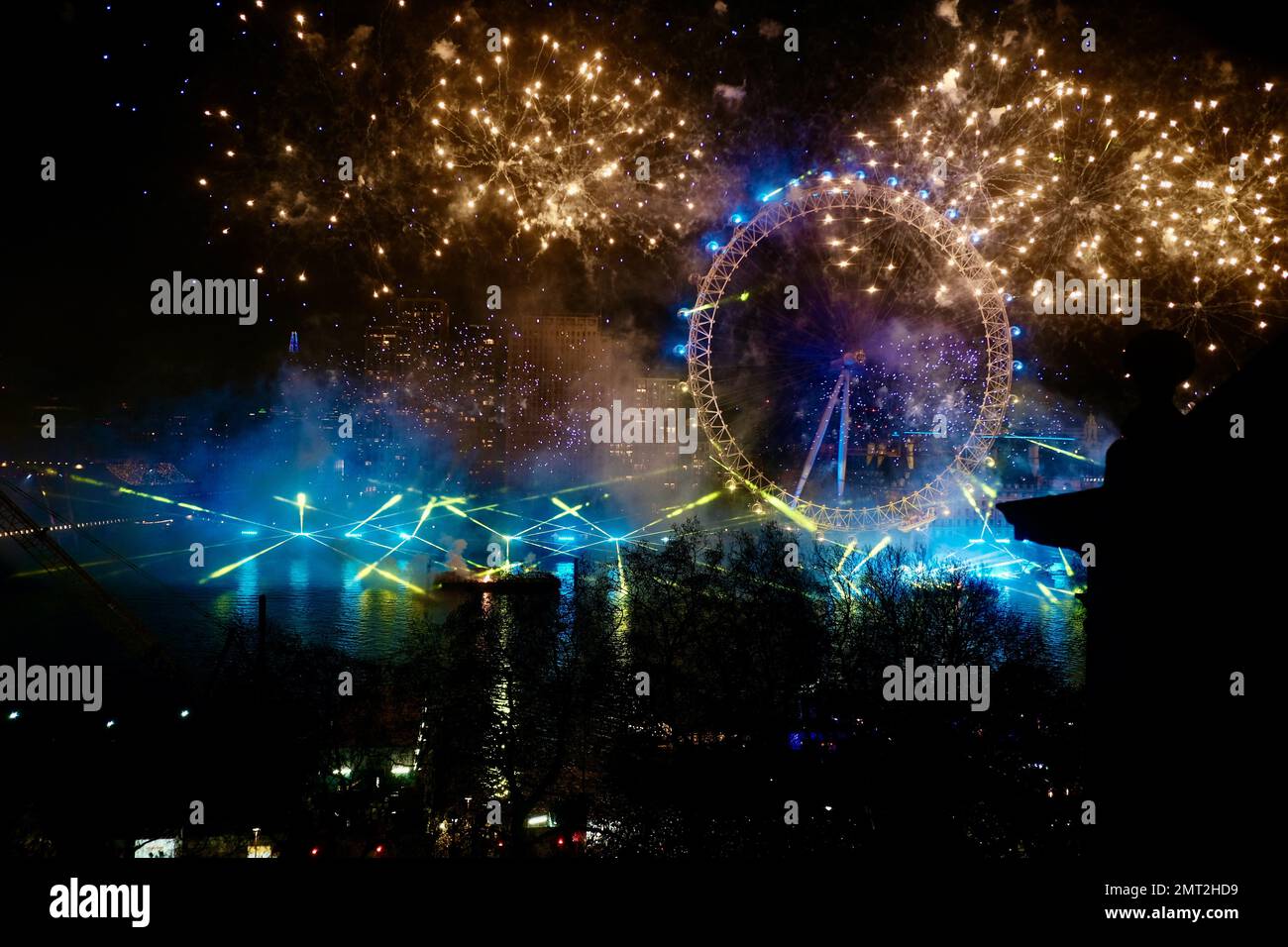 New Year celebrations at Whitehall Court rooftop light up the London