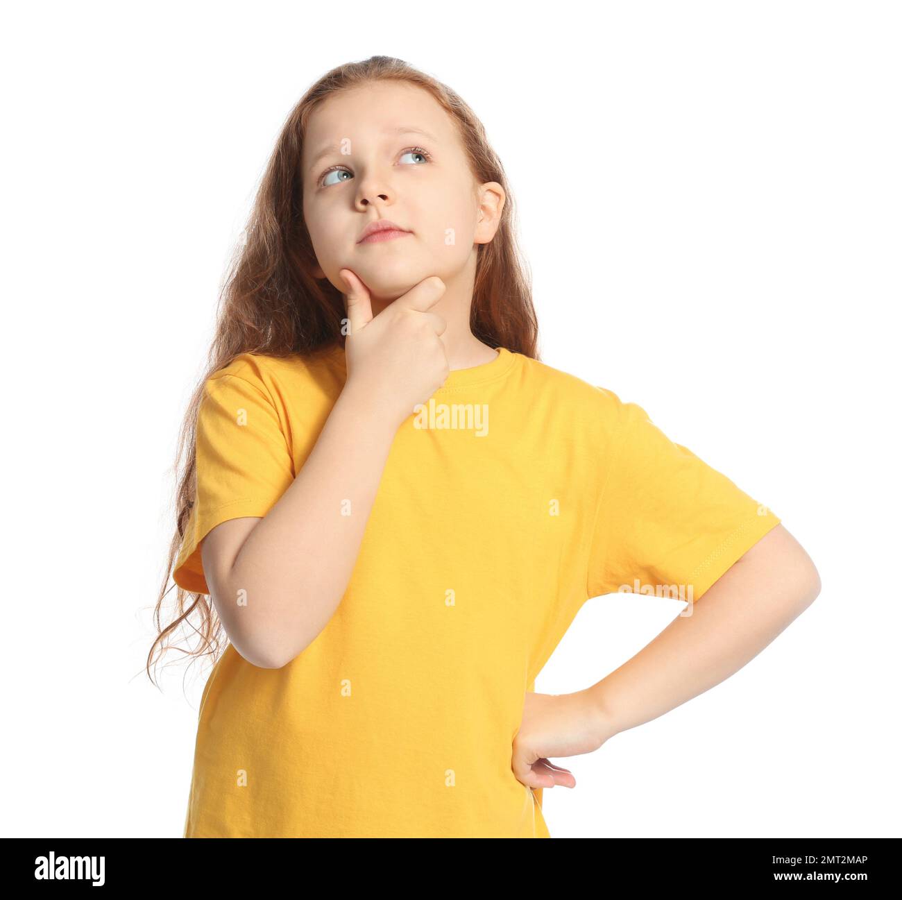 Portrait of emotional girl on white background Stock Photo - Alamy