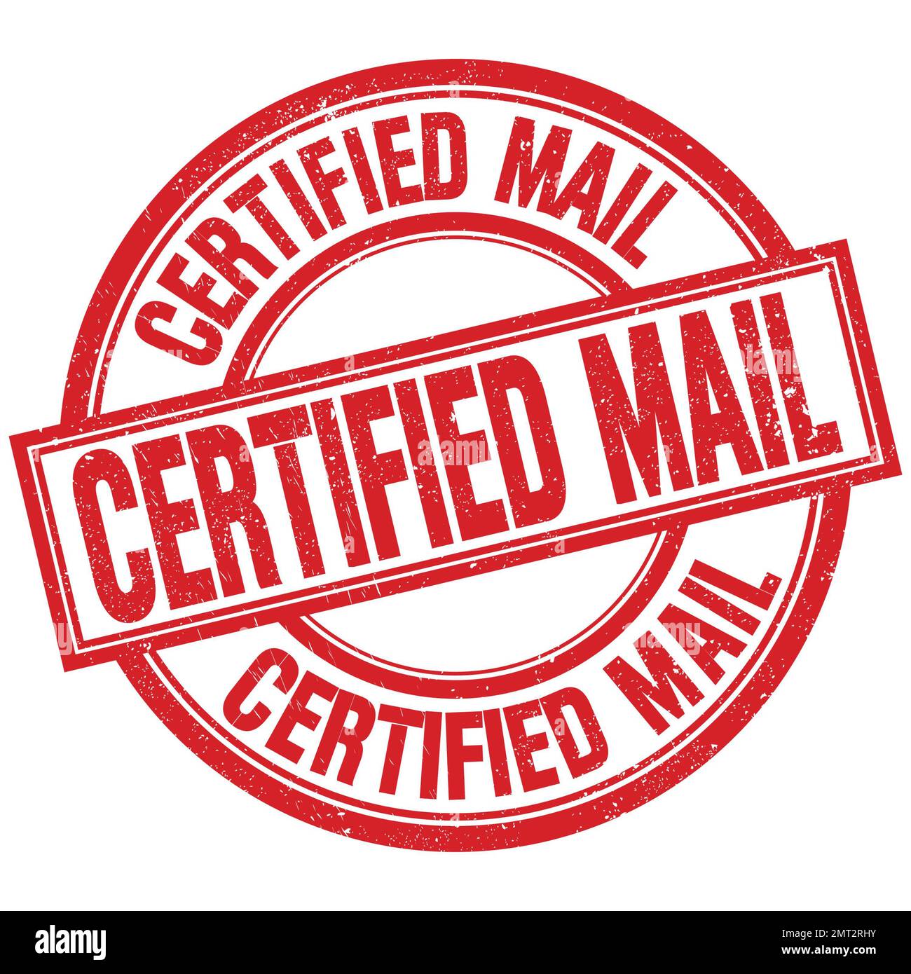 CERTIFIED MAIL text written word on red round stamp sign Stock Photo ...