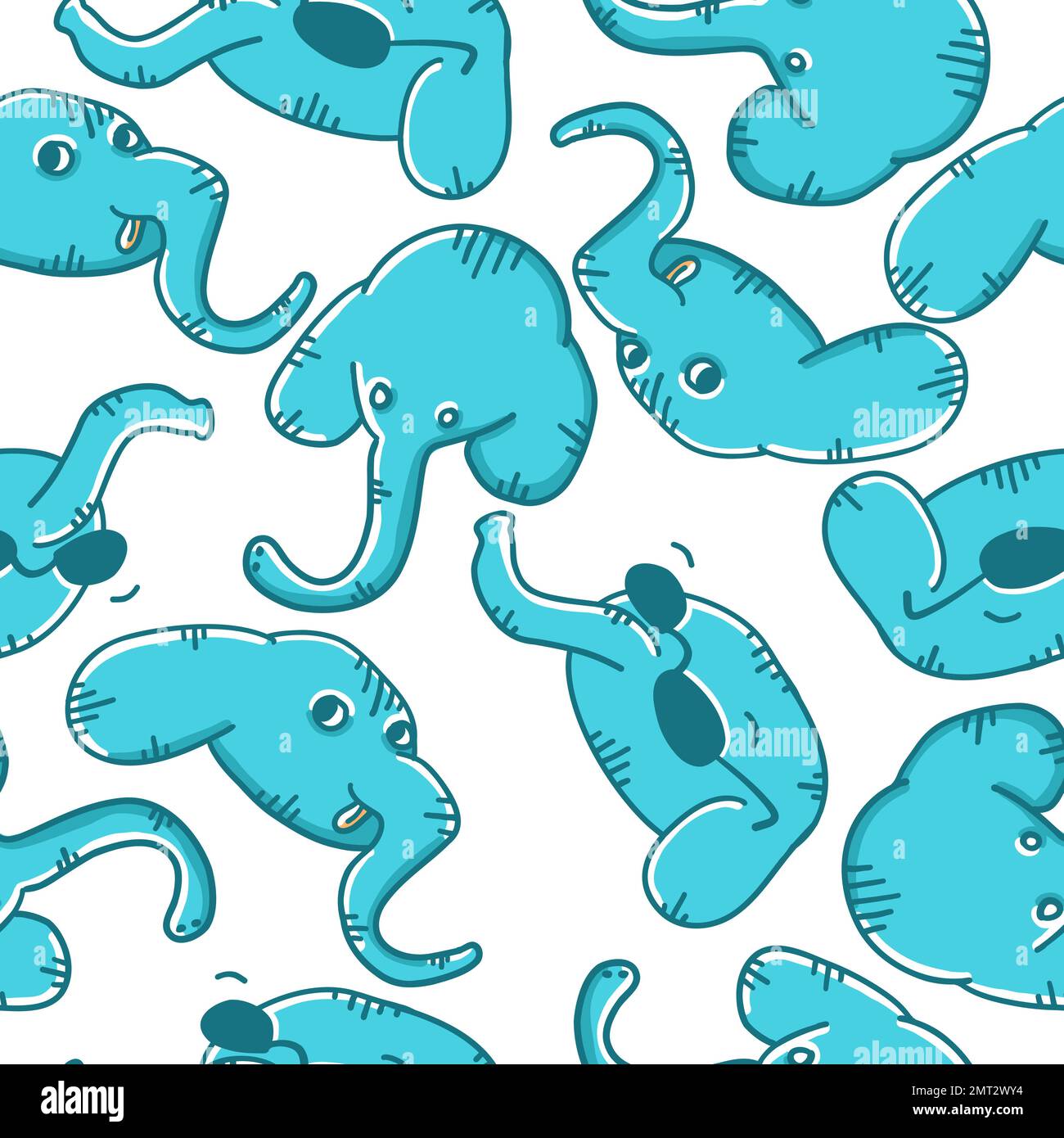Elephants seamless pattern. Vector illustration in cartoon flat style ...