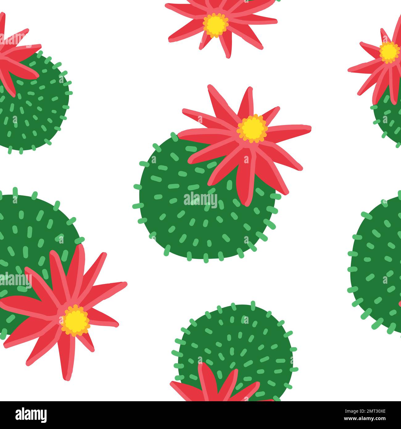 Cacti pattern. Vector illustration in cartoon flat style isolated on ...