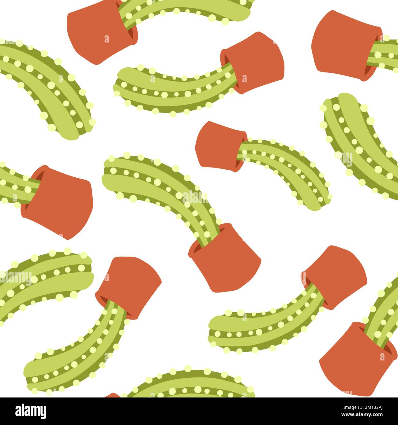 Cacti pattern. Vector illustration in cartoon flat style isolated on ...